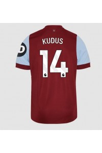 West Ham United Mohammed Kudus #14 Jalkapallovaatteet Kotipaita 2023-24 Lyhythihainen